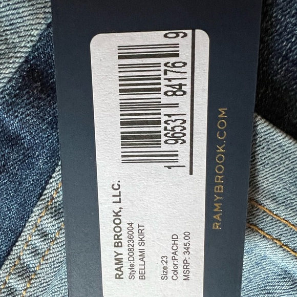 Ramy Brook High Rise Patchwork denim skirt- Blue and Light Blue - Picture 3 of 4